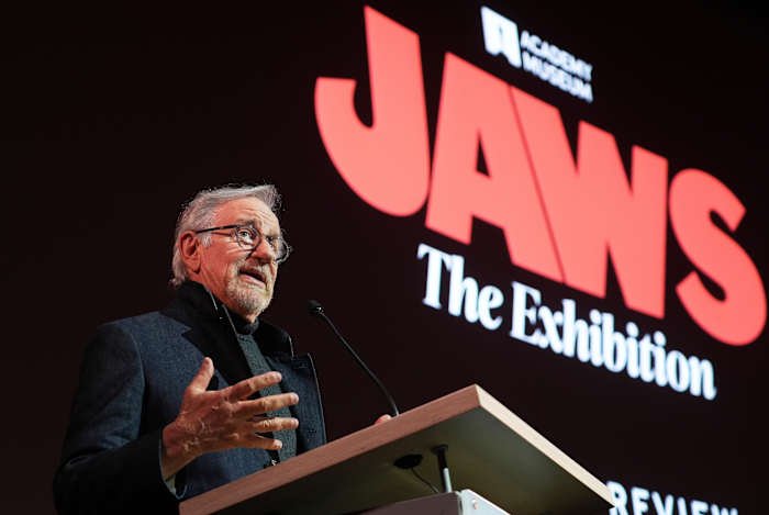Steven Spielberg commemorates ‘incredible’ 50th wedding anniversary ‘Jaws’ exhibit at Academy Gallery